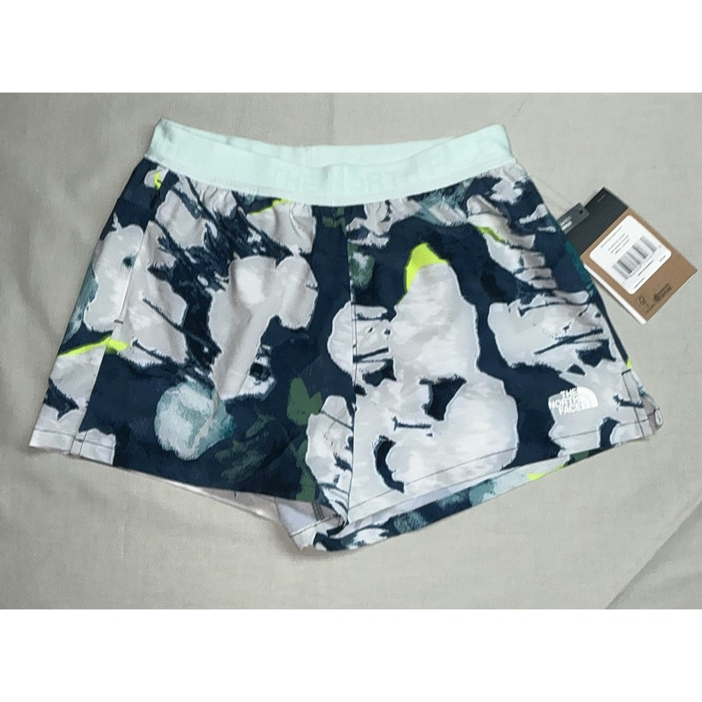 THE NORTH FACE Shorts Women S Wander Performance Running Activewear Floral Gray